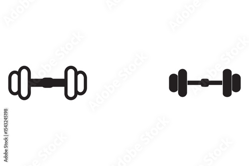 Barbell and dumbbell vector illustration. Barbell and dumbbell icons. Barbell and dumbbell silhouettes. Barbells vector icons.