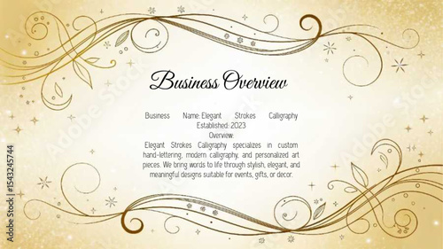 Golden Decorative Frame with Floral Swirl Border.