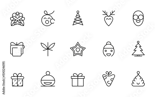 set of christmas icons