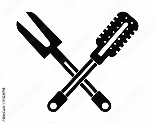 Barbecue Tongs silhouette vector illustration