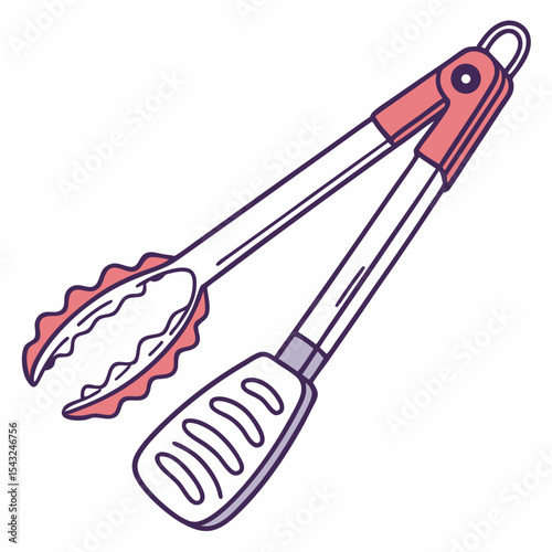 Barbecue Tongs silhouette vector illustration