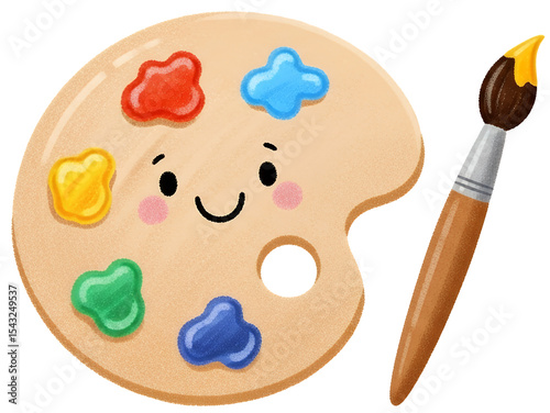 Funny Paint Palette with Brush