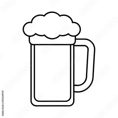 Clean beer mug line art