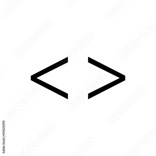 Angle brackets < > or chevrons and brokets vector icon