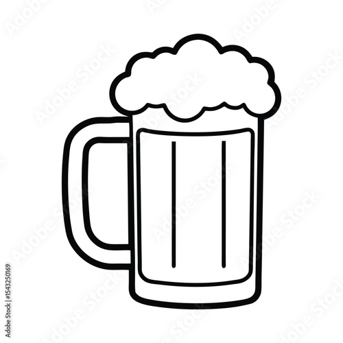 Clean beer mug line art