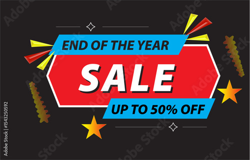 End of year sale offer banner template. stock clearance offer. end of year special offer design.