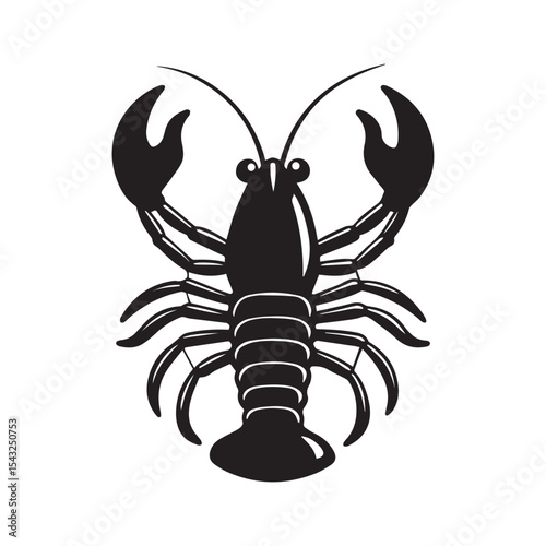 Lobster silhouette vector illustration logo sticker