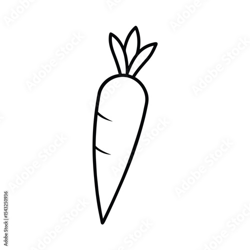 Minimal carrot symbol line art