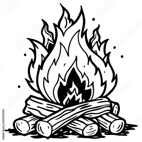 vector illustration of a fire