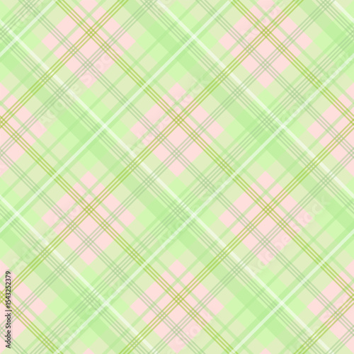Fabric pattern, green checkered pattern, gift wrapping paper , seamless pattern 