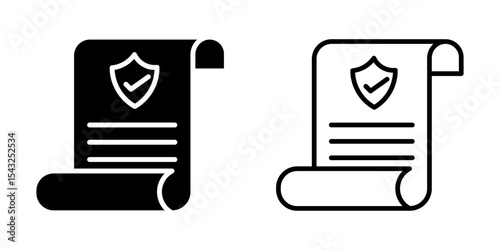Insurance policy icon on white background