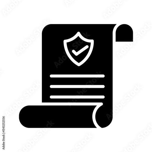 Insurance policy icon on white background