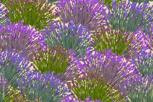 Lavender floral pattern. Plant freehand drawn background field meadow grass. Modern floral design for textile, banner, prints, tapestry