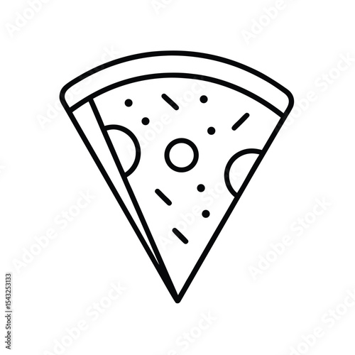 Monoline pizza slice vector silhouette