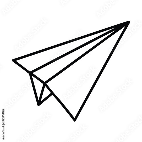 Paper plane icon line art