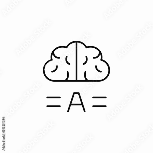 artificial intelligence text craft icon sign vector