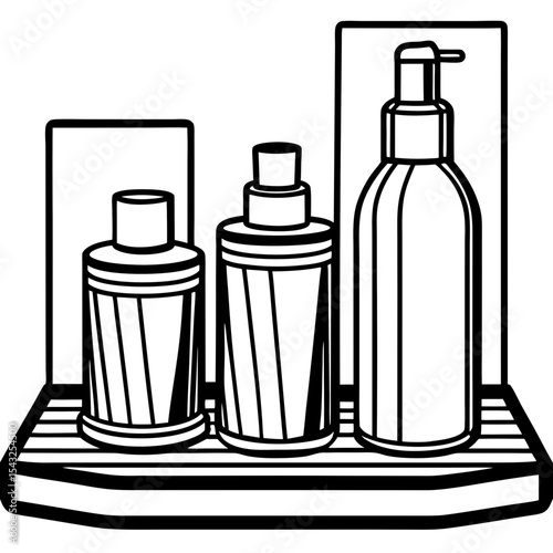 set of cosmetic bottles