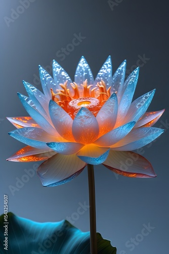 Ethereal Flower Artwork with Illuminated Petals and Serene Background