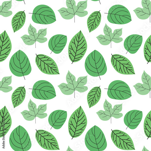 vector green leaves seamless pattern background design