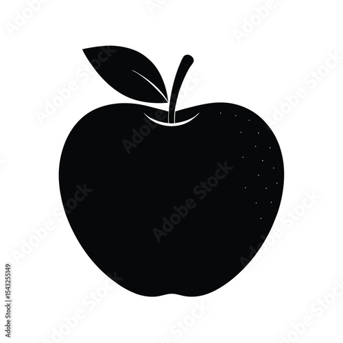 Simple apple icon vector silhouette