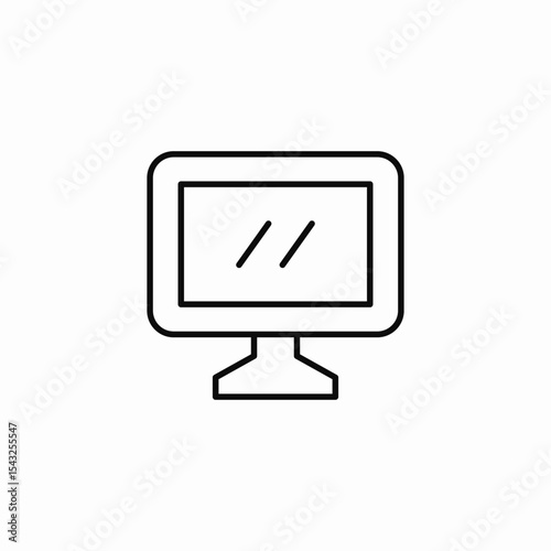 desktop screen icon sign vector