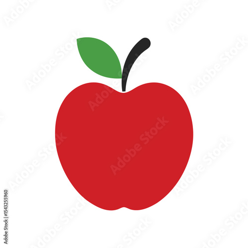 Simple apple icon vector silhouette
