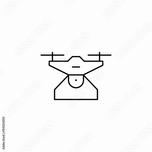 flying drone icon sign vector