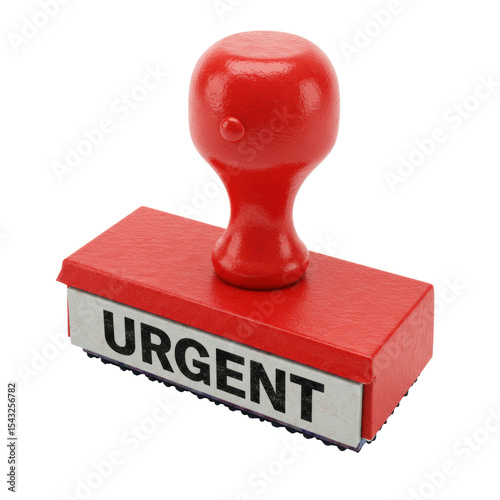 Brand new, clean, red rubber stamp with 
