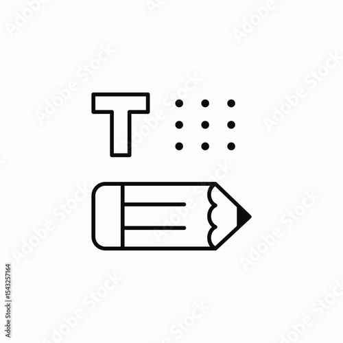 pencil font icon sign vector