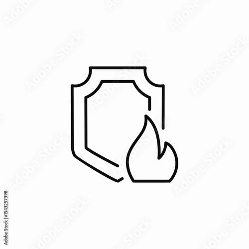 protection program burn icon sign vector