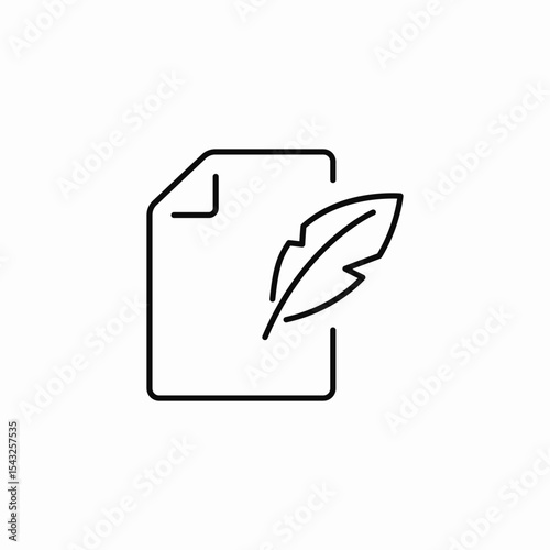 quill page writing icon sign vector