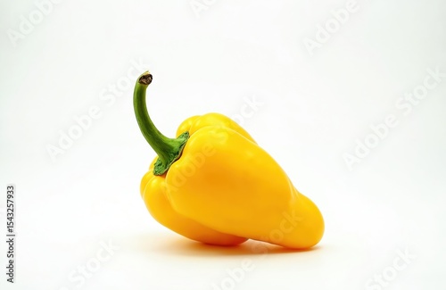 Yellow pepper isolated on white background. Unusual shape, curved, organic veggie. Funny, bizarre concept of ugly vegetables, fresh, juicy, healthy eating. Vitamin, organic, vegetarian food.