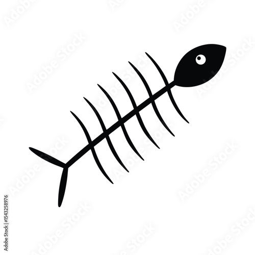 Abstract fish bone line art