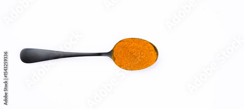 Fototapeta Naklejka Na Ścianę i Meble -  Turmeric with its magnificent orange color on a white background