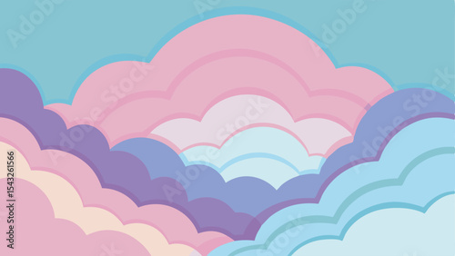 Abstract cloud formation design in soft pastel colors for modern backgrounds