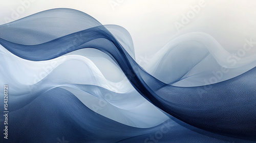 Serene Blue and White Abstract Waves A Visual Symphony of Flowing Lines and Subtle Textures