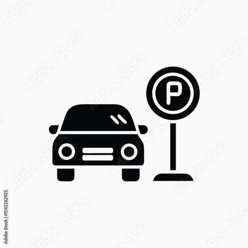 car parking icon fully editable vector template