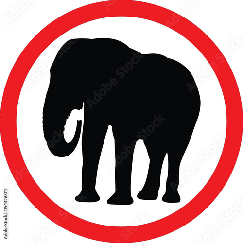 elephant sign vector isloated on white background