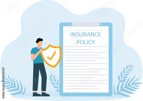 Insurance Policy,Coronavirus outbreak financial crisis help policy, company and business to survive concept,
