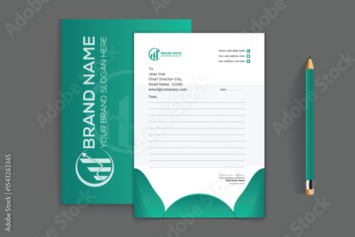 tow side corporate shape modern Gradient luxury Letterhead Design 