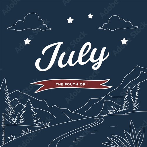 Hand Drawn Style Illustration with a Simple Design Element on White Background