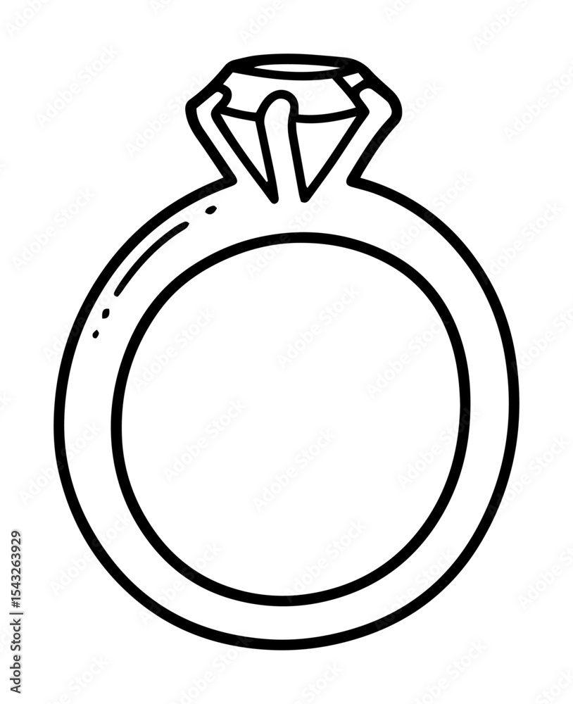 engagement ring outline vector icon diamond jewelry monochrome line art engagement ring outline vector icon diamond jewelry monochrome line art