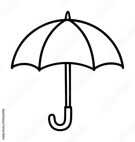 umbrella outline vector icon weather protection monochrome line art