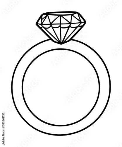engagement ring outline vector icon elegant monochrome line art for wedding and love