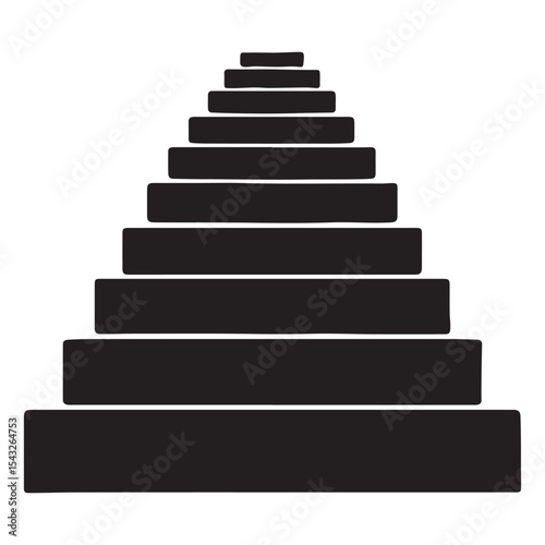 Straight Line Stairs Silhouette Toward Success Goal