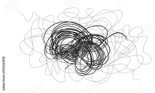 Hand drawn scrawl sketch line chaos doodle pattern. random chaotic lines. Hand drawing scribble clew, Pen pencil crayon texture marker texture art abstract background..eps8