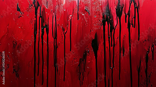 Crimson Drips An Abstract Painting