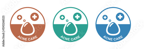 Acne Care Logo Design. Skin Care Badge Set