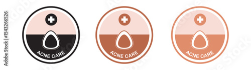 Acne Care Logo Design. Skin Care Badge Set