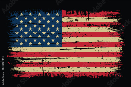 Distressed Vintage American Flag Design